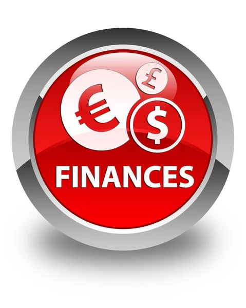 Finances (euro sign) glossy red round button — Stock Photo, Image