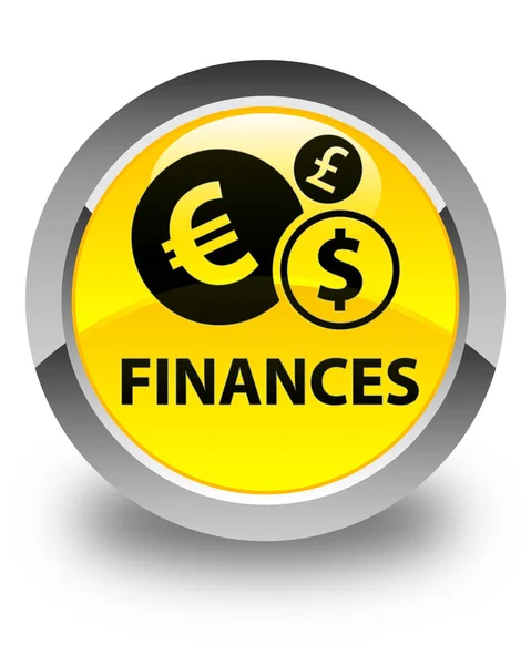 Finances (euro sign) glossy yellow round button — Stock Photo, Image