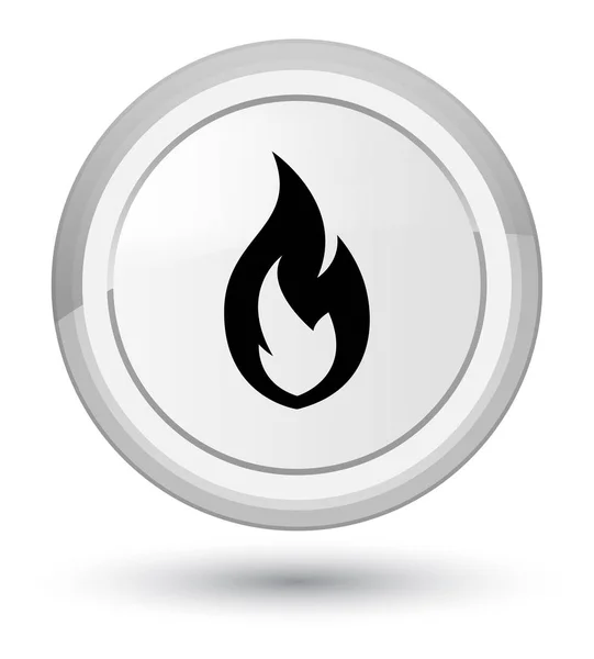 Eld flamma ikonen prime vit rund knapp — Stockfoto