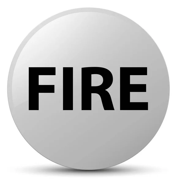 Tűz fehér kerek gomb — Stock Fotó