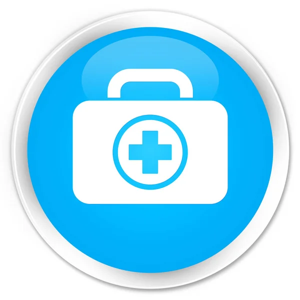 First aid kit icon premium cyan blue round button
