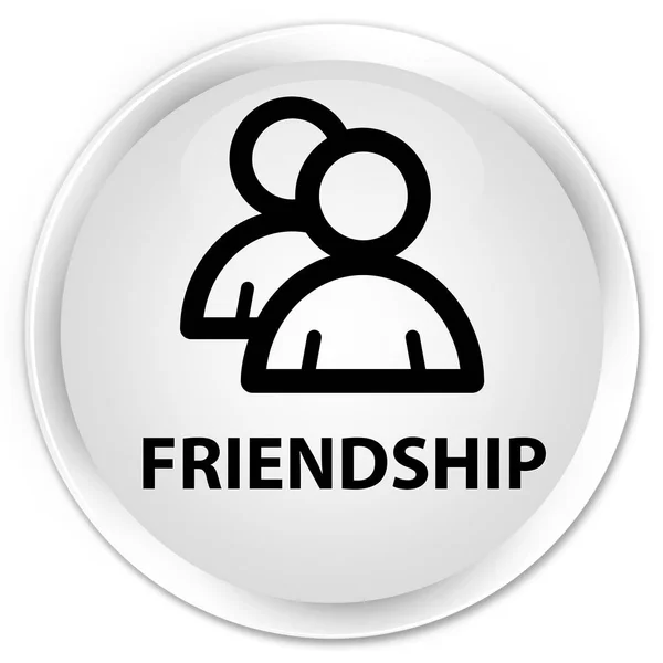 Φιλία (εικονίδιο ομάδας) premium λευκό στρογγυλό κουμπί — Φωτογραφία Αρχείου