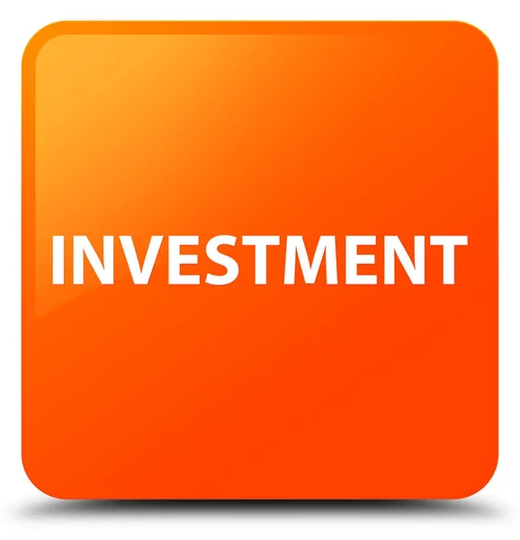 Yatırım turuncu kare düğme — Stok fotoğraf