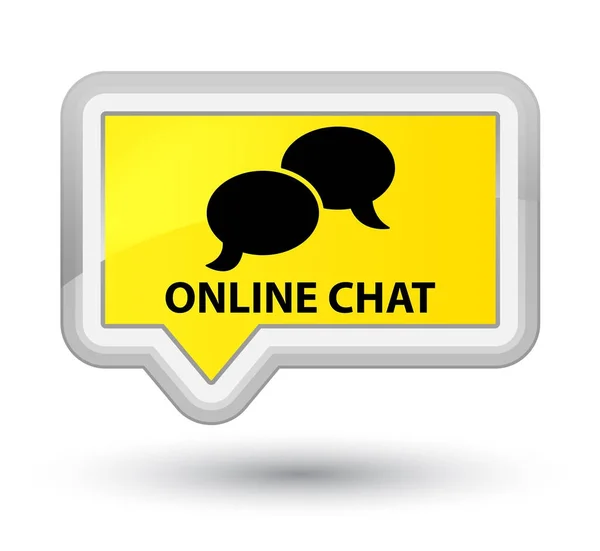 Online chat prime yellow banner button — Stock Photo, Image