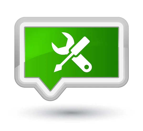 Settings icon prime green banner button — Stock Photo, Image