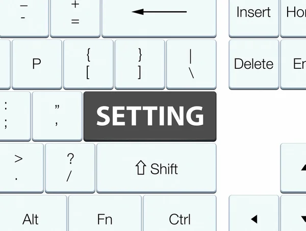 Tlačítko nastavení černá klávesnice — Stock fotografie