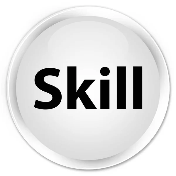 Skill premium vit rund knapp — Stockfoto