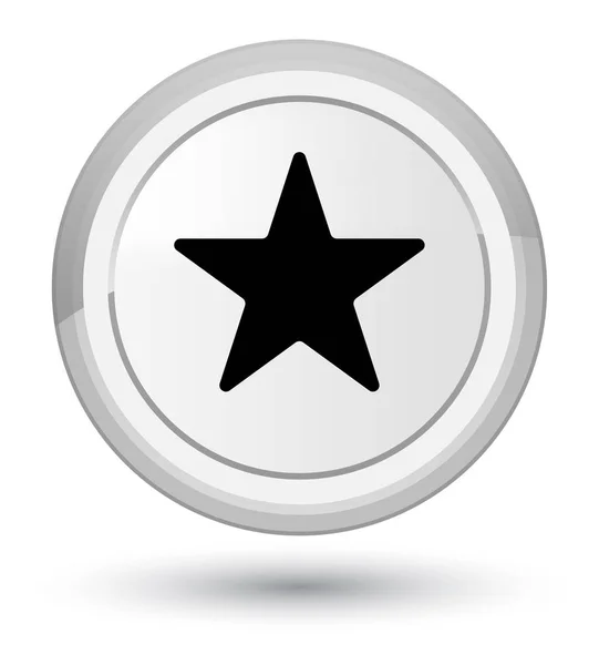 Gwiazda ikona prime biały okrągły przycisk — Zdjęcie stockowe