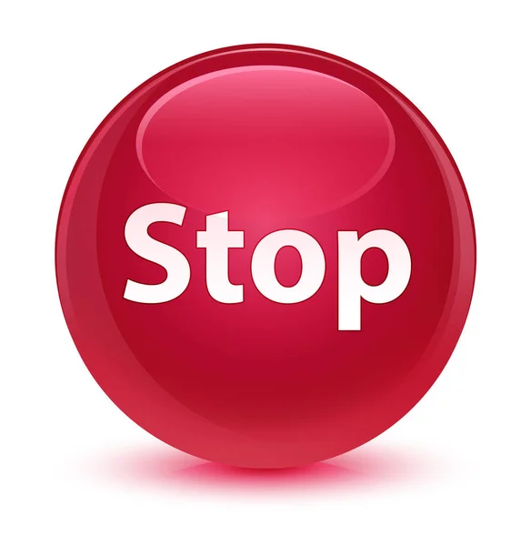 Stop vetro rosa pulsante rotondo — Foto Stock