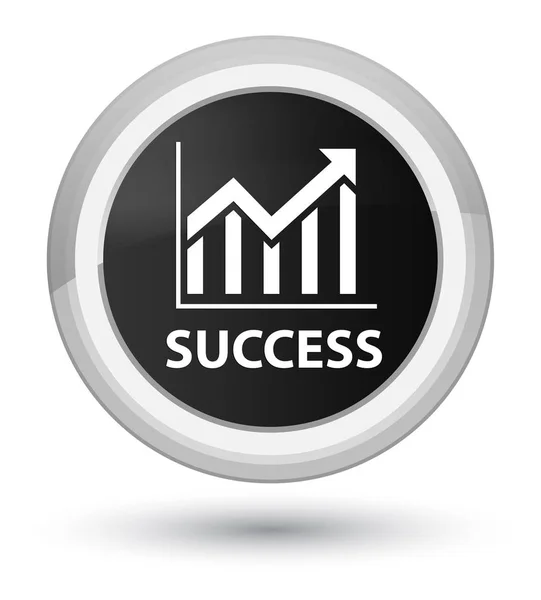 Success (statistics icon) prime black round button — Stock Photo, Image