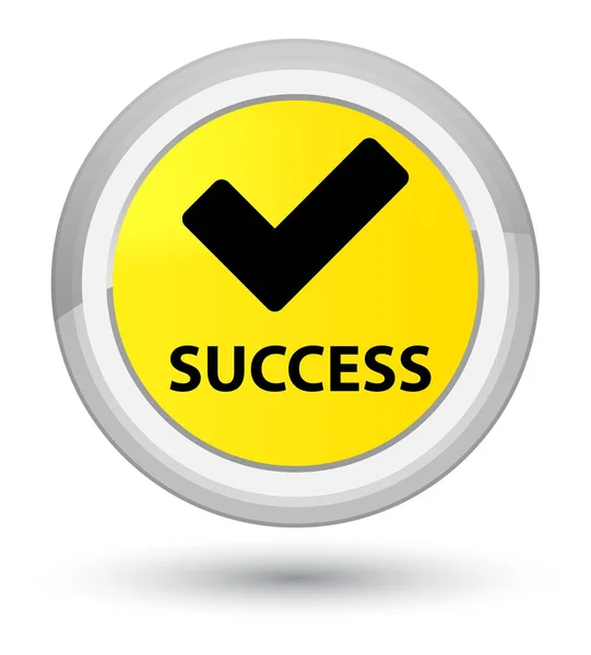 Успіх (перевірена піктограма) кнопка простого жовтого кола — стокове фото