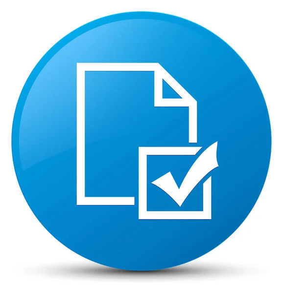 Icono de la encuesta cyan azul botón redondo — Foto de Stock