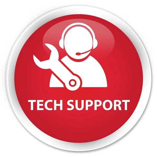 Tech support premium red round button — Stock Photo, Image