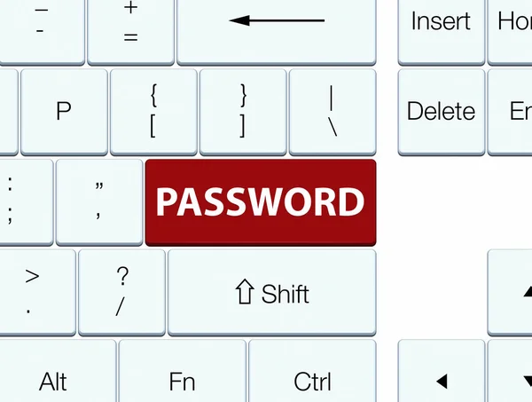 Password brown keyboard button — Stock Photo, Image