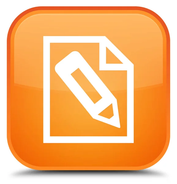 Ołówek w stronę ikony specjalne pomarańczowy przycisk kwadratowy — Zdjęcie stockowe