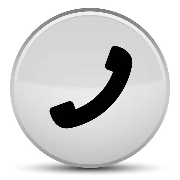 Phone icon special white round button — Stock Photo, Image