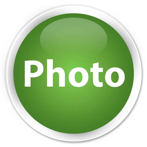Foto premium suave botón redondo verde — Foto de Stock