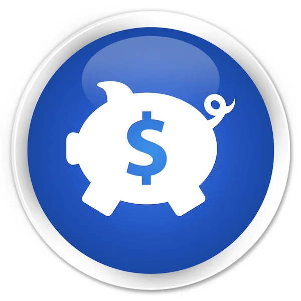 Piggy bank dollar sign icon premium blue round button — Stock Photo, Image