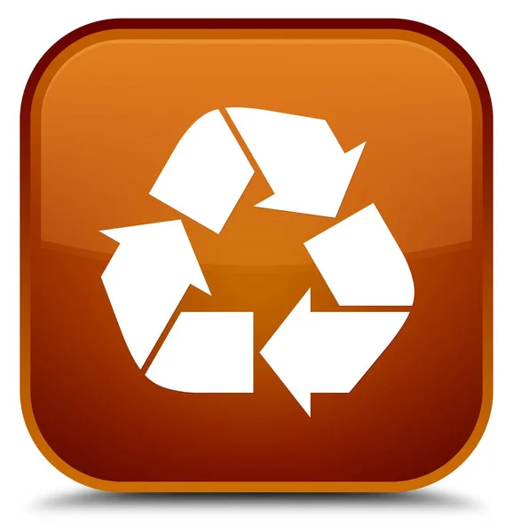 Recycler icône bouton carré brun spécial — Photo