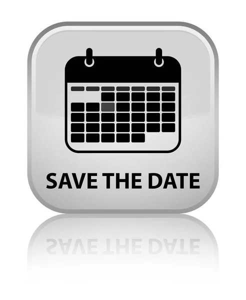 Save the date special white square button — Stock Photo, Image