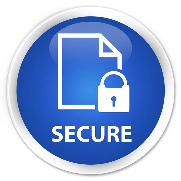 Secure (dokument sida hänglåsikon) premium blå rund knapp — Stockfoto