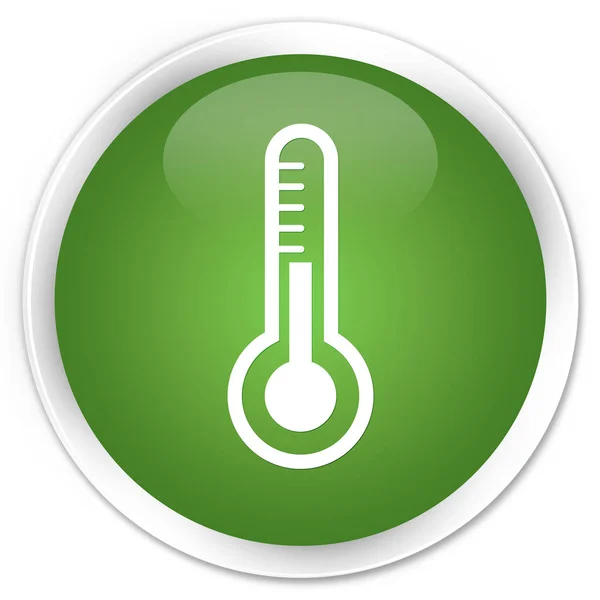 Thermometer premie zachte groene ronde knoop van het pictogram — Stockfoto