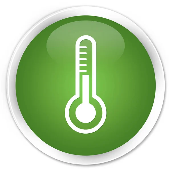 Thermometer icon premium soft green round button — Stock Photo, Image