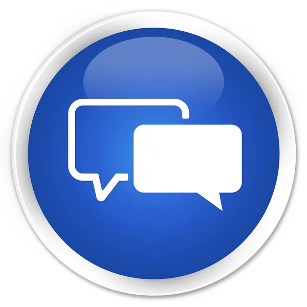 Testimonials icon premium blue round button — Stock Photo, Image