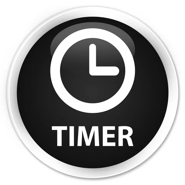Timer premium zwart ronde knop — Stockfoto