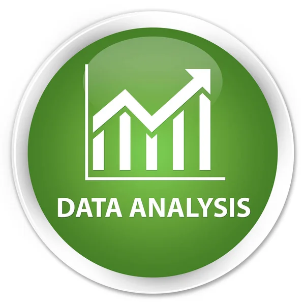 Analisis data (ikon statistik) premium soft green round button — Stok Foto