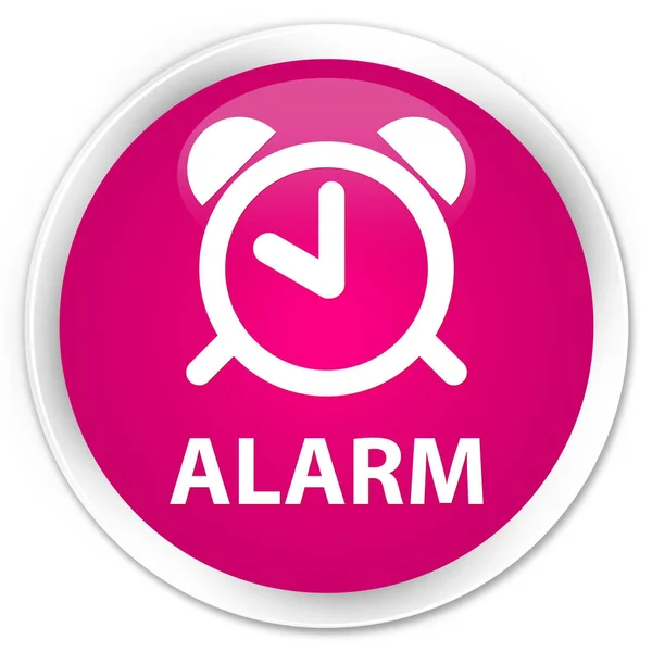 アラーム プレミアム ピンク ラウンド ボタン — ストック写真