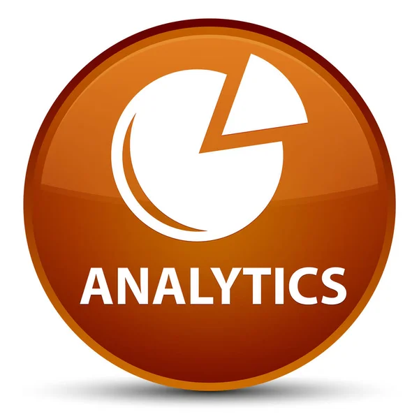 Analytics (grafiek pictogram) speciale bruin ronde knop — Stockfoto