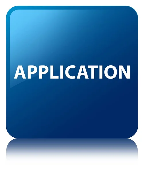 Application blue square button — Stock Photo, Image