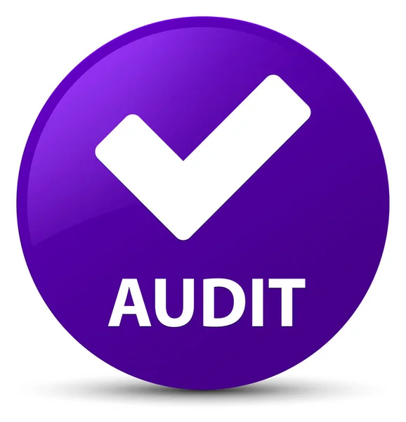 Audit (validare pictogramă) buton rotund violet — Fotografie, imagine de stoc