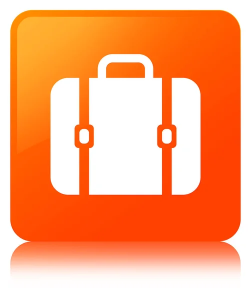 Borsa icona arancione pulsante quadrato — Foto Stock