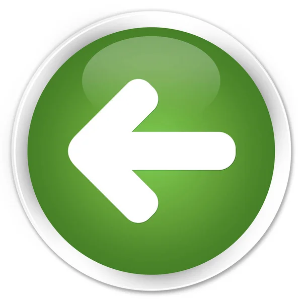 Мягкая зеленая круглая кнопка со стрелкой назад — стоковое фото