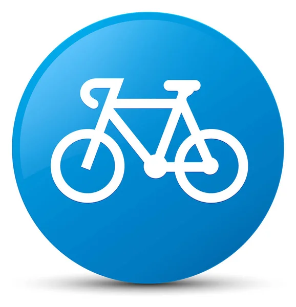 Bicycle icon cyan blue round button — Stock Photo, Image