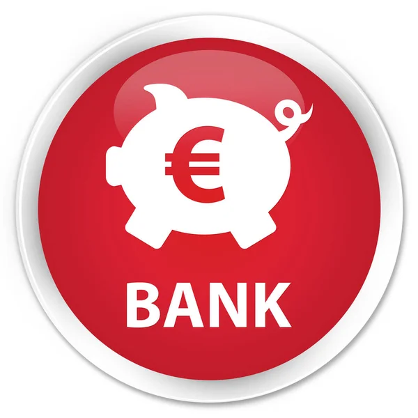 银行 (存钱罐欧元符号) 高级红圆按钮 — 图库照片