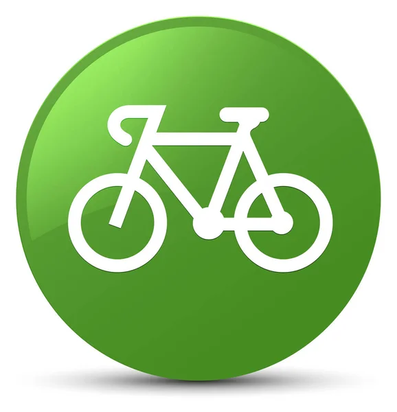 Bicycle icon soft green round button — Stock Photo, Image