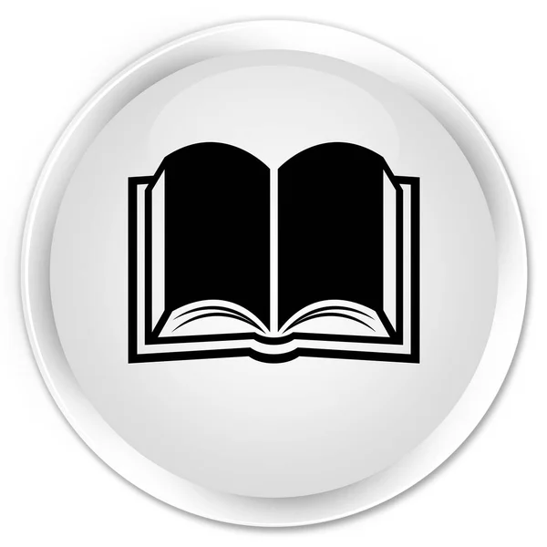 Książka ikona premium biały okrągły przycisk — Zdjęcie stockowe