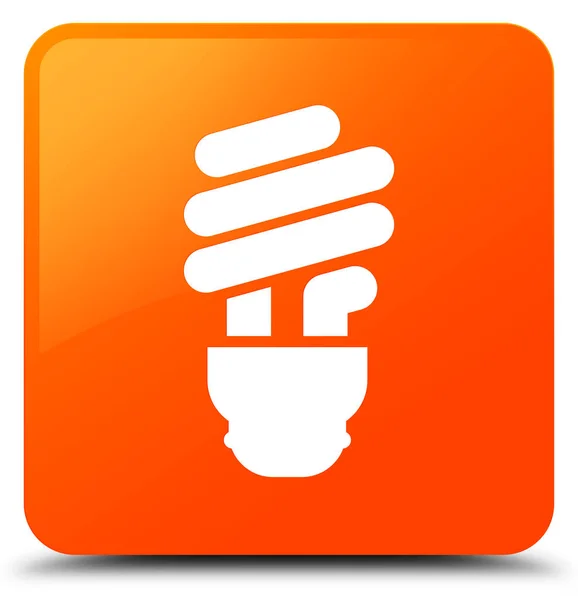 Icono de bombilla naranja botón cuadrado —  Fotos de Stock