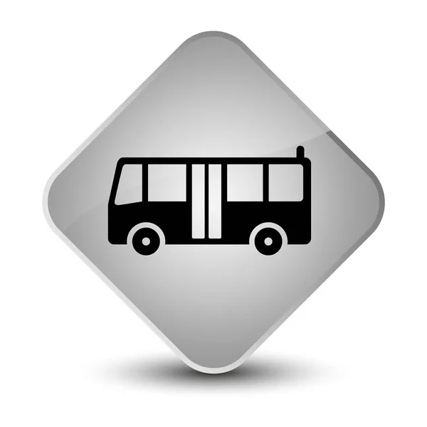 Bus icon elegant white diamond button — Stock Photo, Image