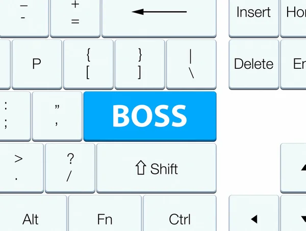 Boss cyan blå tangentbordsknapp — Stockfoto