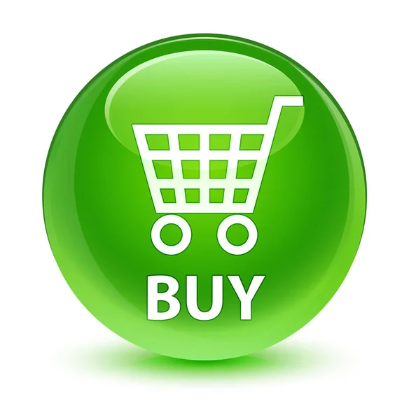 Comprar botão redondo verde vítreo — Fotografia de Stock