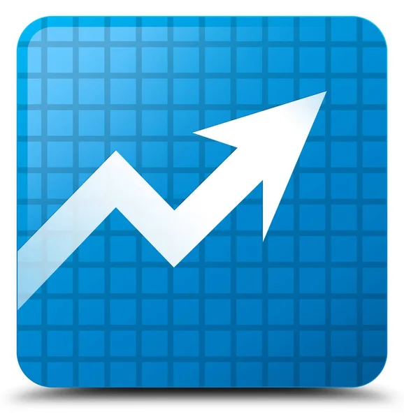 Business graph icon cyan blue square button — Stock Photo, Image