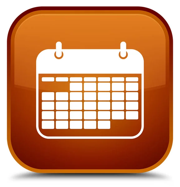 Icono del calendario botón cuadrado marrón especial — Foto de Stock