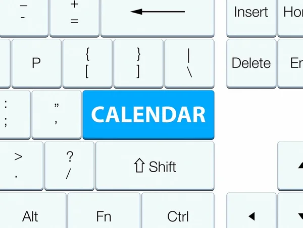 Calendário ciano teclado azul botão — Fotografia de Stock