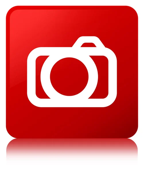 Icona della fotocamera pulsante quadrato rosso — Foto Stock