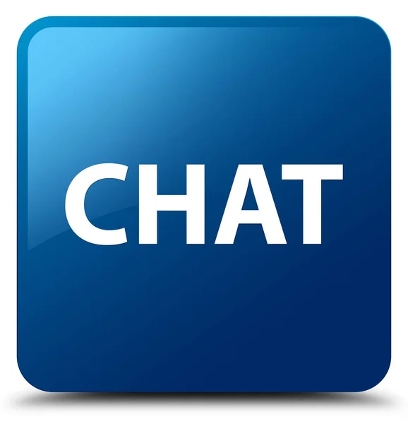 Chat botão quadrado azul — Fotografia de Stock
