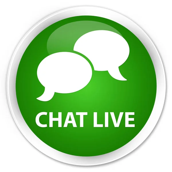 Chat en vivo premium verde botón redondo —  Fotos de Stock